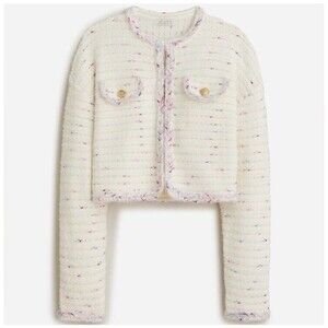 J.Crew Cropped lady jacket in marled yarn Drop shoulder New Size M Medium